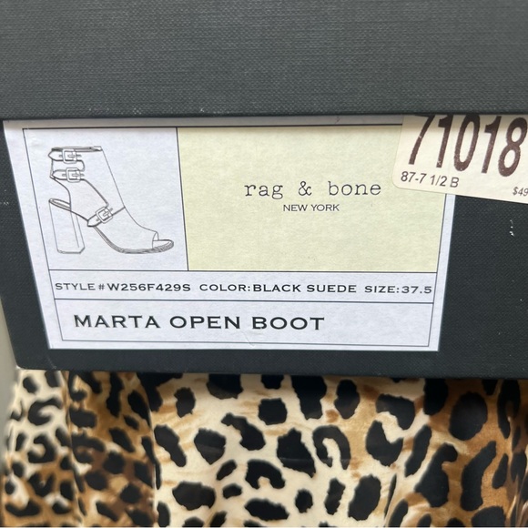 Rag & Bone Suede Marta Open Toe Bootie 7.5 - Picture 10 of 10